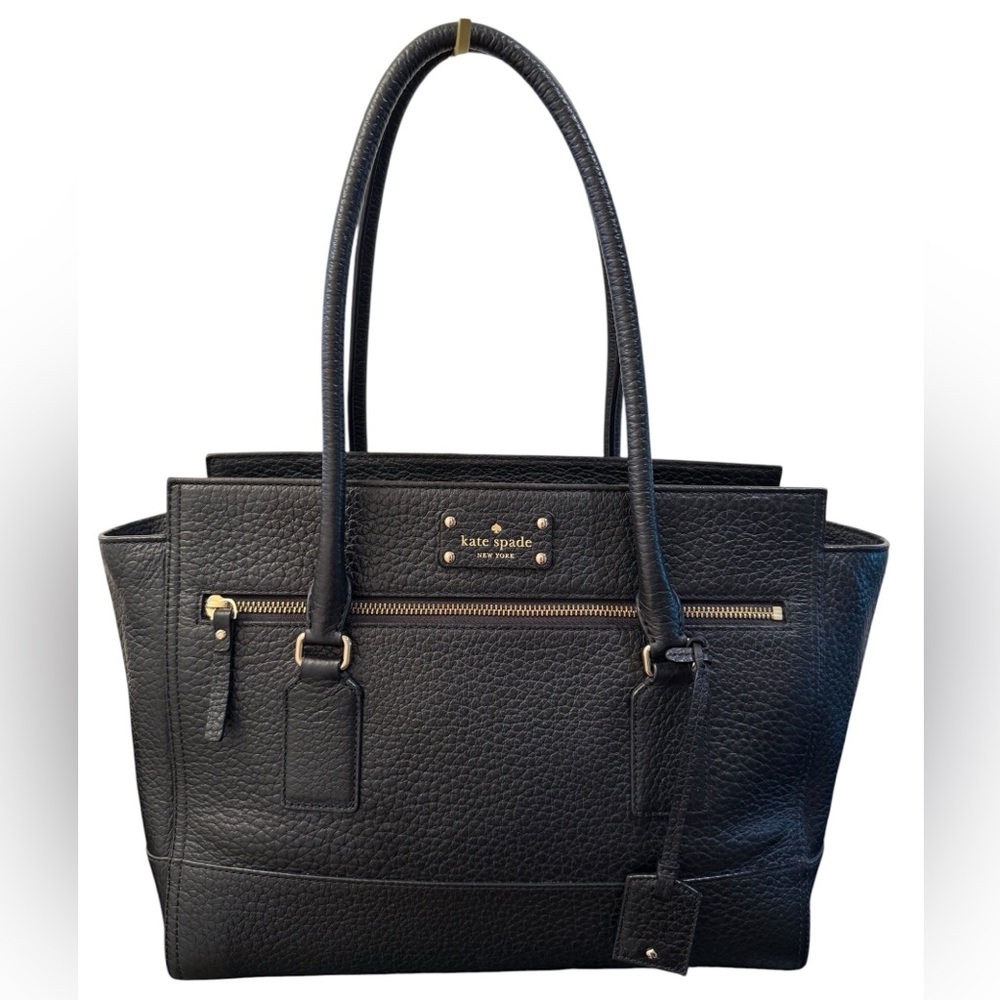 kate spade ♠️ Bay Street Oden Black Pebbled Leather Tote NWOT